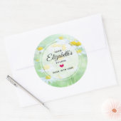 Foto van  madeliefjes in een veldkeuken ronde sticker (Envelop)