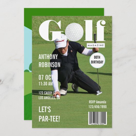 Foto van Magazine Celebrity Golf Birthday Kaart (Voorkant / Achterkant)