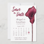 Foto van Magenta Calla Lily Waterverf Flower Weddi Save The Date (Voorkant)