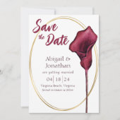 Foto van Magenta Calla Lily Waterverf Flower Weddi Save The Date (Voorkant)