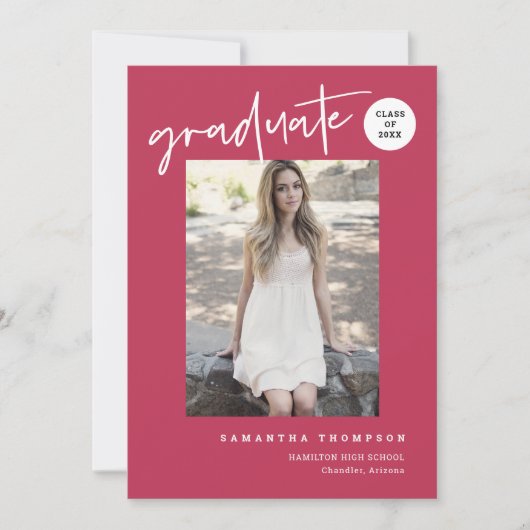 Foto van Magenta School Afstudeerder Modern Minima Kaart (Voorkant)