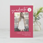 Foto van Magenta School Afstudeerder Modern Minima Kaart (Staand voorkant)