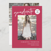 Foto van Magenta School Afstudeerder Modern Minima Kaart (Voorkant / Achterkant)