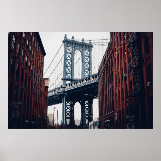 FOTO VAN MANHATTAN BRIDGE TIJDENS DAG POSTER (Voorkant)