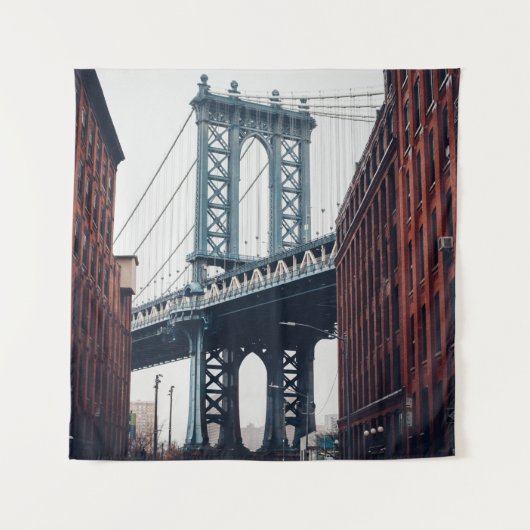 FOTO VAN MANHATTAN BRIDGE TIJDENS DAG WANDKLEED (Voorkant)