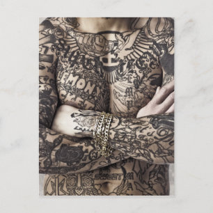 Foto van mannelijk Tattoo Briefkaart