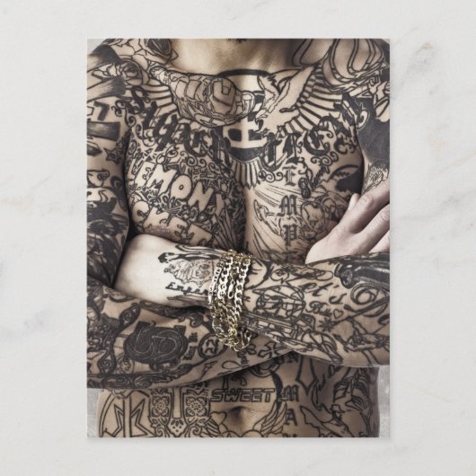 Foto van mannelijk Tattoo Briefkaart (Voorkant)