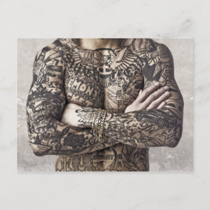 Foto van mannelijk Tattoo Briefkaart