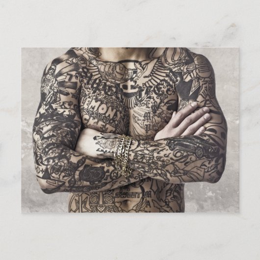Foto van mannelijk Tattoo Briefkaart (Voorkant)