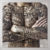 Foto van mannelijk Tattoo Poster (Voorkant)