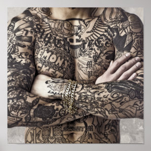 Foto van mannelijk Tattoo Poster