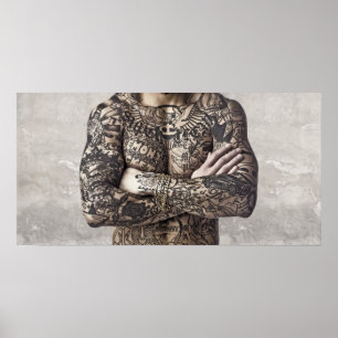 Foto van mannelijk Tattoo Poster