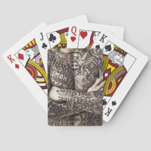Foto van mannelijk Tattoo Speelkaarten