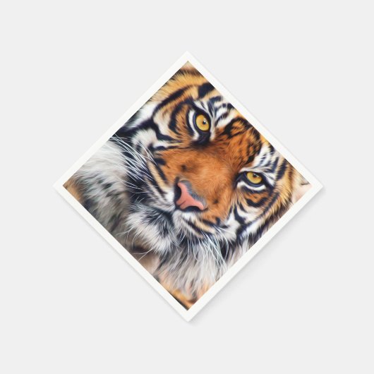 Foto van Mannelijke Siberische tijger Servetten (Hoek)