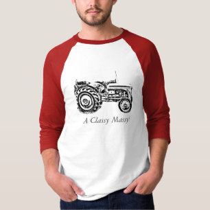 foto van Mannen van grijs massey-gisttractor T-shirt