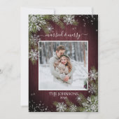 Foto van Married & Merry Script Rustic Burgundy (Voorkant)