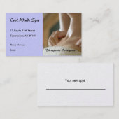 Foto van massagehanden afsprakenkaartje (Voorkant / Achterkant)