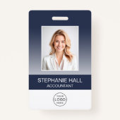 Foto van medewerker, Logo, naamverloop Badge (Voorkant)