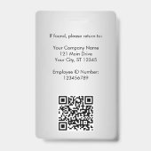Foto van medewerker QR Code Business Logo Silver I Badge (Back)