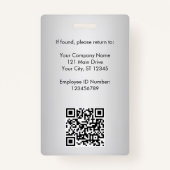 Foto van medewerker QR Code Business Logo Silver I Badge (Achterkant)