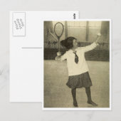  foto van meisje spelen tennis briefkaart (Voorkant / Achterkant)