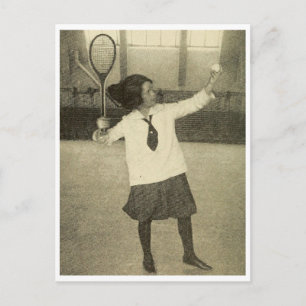 foto van meisje spelen tennis briefkaart