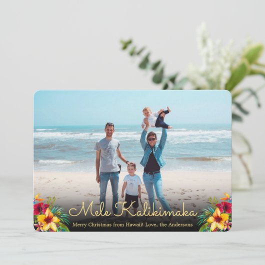 Foto van Mele Kalikimaka met kerstkaarten Feestdagenkaart (Staand voorkant)