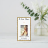 Foto van Memorial Funeral Prayer Kaart Visitekaartje (Staand voorkant)