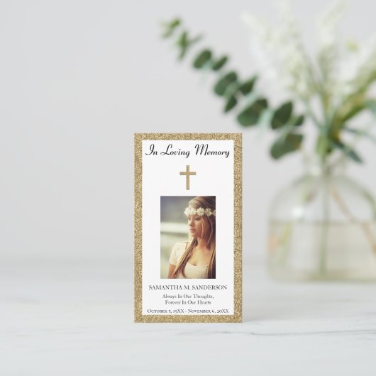 Foto van Memorial Funeral Prayer Kaart Visitekaartje (Staand voorkant)