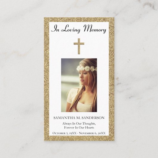 Foto van Memorial Funeral Prayer Kaart Visitekaartje (Voorkant)