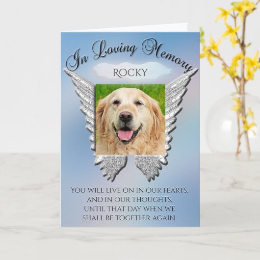 Foto van Memorial Rainbow Bridge-gedicht Kaart (Gele Bloem)