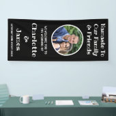 Foto van meneer en mevrouw zwart-wit welkom spandoek (Beurs)