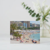 Foto van mensen op het strand in Monte Carlo Briefkaart (Staand voorkant)