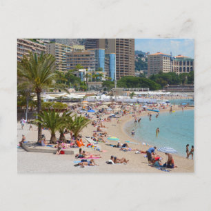 Foto van mensen op het strand in Monte Carlo Briefkaart