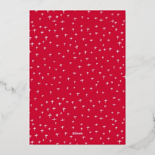 Foto van Meowy and Bright Script Cat Folie Feestdagenkaart (Achterkant)