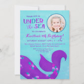 Foto van Mermaid Birthday "under the Zee" Kaart (Voorkant)