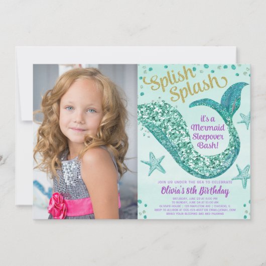 Foto van Mermaid sleepover Kaart (Voorkant)