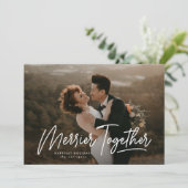 Foto van Merrier Together Calligraphy Feestdagenkaart (Staand voorkant)