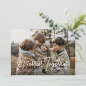 Foto van Merrier Together Calligraphy Feestdagenkaart (Staand voorkant)