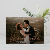 Foto van Merrier Together Calligraphy Folie Feestdagenkaart (Staand Voorkant)