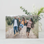 Foto van Merrier Together Trendy Simple Holiday Kaart (Staand voorkant)