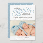 Foto van Merrier Twins Birth Announounding Aankondiging (Voorkant / Achterkant)