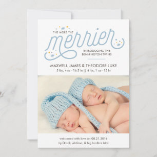 Foto van Merrier Twins Birth Announounding Aankondiging