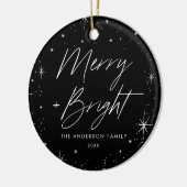 Foto van Merry and Bright Black Holiday Keramisch Ornament (Links)