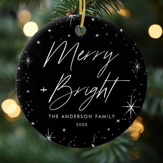Foto van Merry and Bright Black Holiday Keramisch Ornament