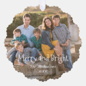 Foto van Merry and Bright Family Ornament Kaart (Voorkant)