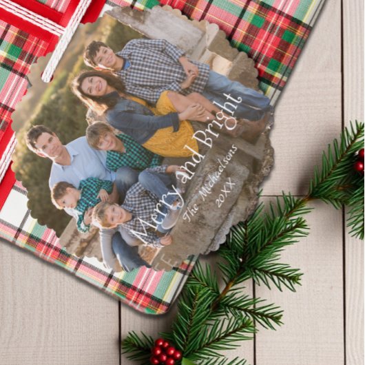 Foto van Merry and Bright Family Ornament Kaart