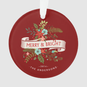 Foto van Merry and Bright Floral Holiday Ornament
