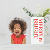Foto van Merry and Bright Happy Holiday Feestdagenkaart (Staand voorkant)