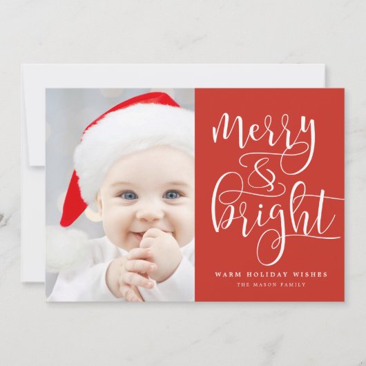 Foto van Merry and Bright Holiday Feestdagenkaart (Voorkant)